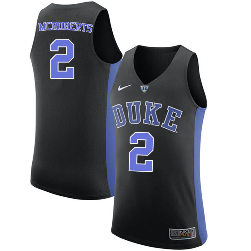 Duke Blue Devils #2 Josh McRoberts College Basketball Jerseys-Black